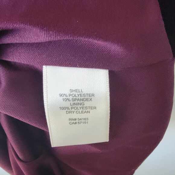 Eliza J dress womens size 14 Burgundy Velvet Bell-Sleeve Choker v-neck holiday - Picture 7 of 7